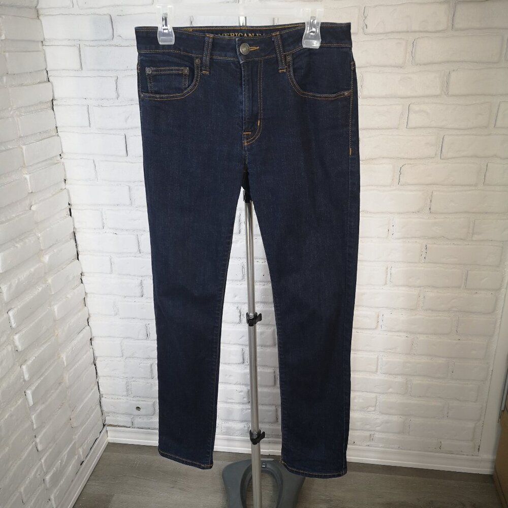 American Eagle Slim Straight Men's Size 32/32 Dark Wash Extreme Flex Blue Jeans
